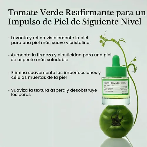 Vista 3 de FULLY Suero de tomate verde, apriete de poros con extracto de tomate verde al 67%, vitamina C y PHA, refuerzo de elastciudad e hidratación