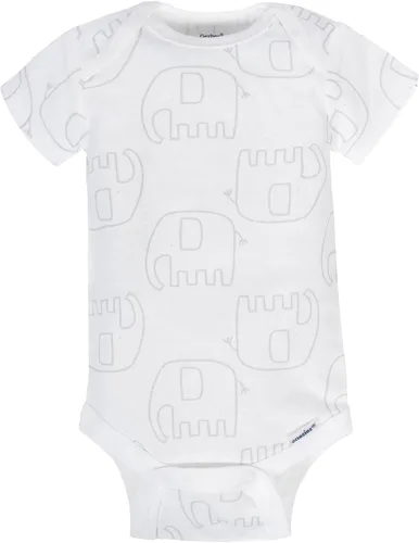 Vista 4 de Gerber Mamelucos Bodies unisex de manga corta para bebé, paquete de 8 Animales verde