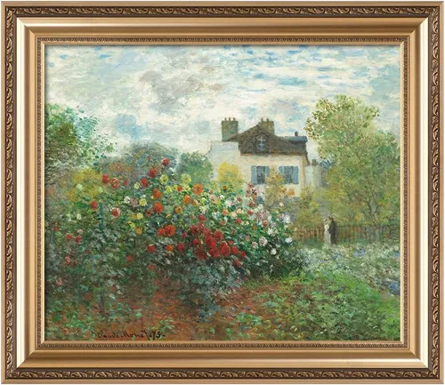 Vista 77 de IPIC - Reproducción artística de los lirios de agua de Claude Monet 1906, impresiones giclée coinciden con el marco dorado clásico, arte de pared