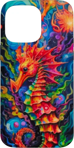 Vista 20 de Funda para iPhone 14 Plus Seahorse Coastal Colorful Ocean Life Art Aquarium Lover Case