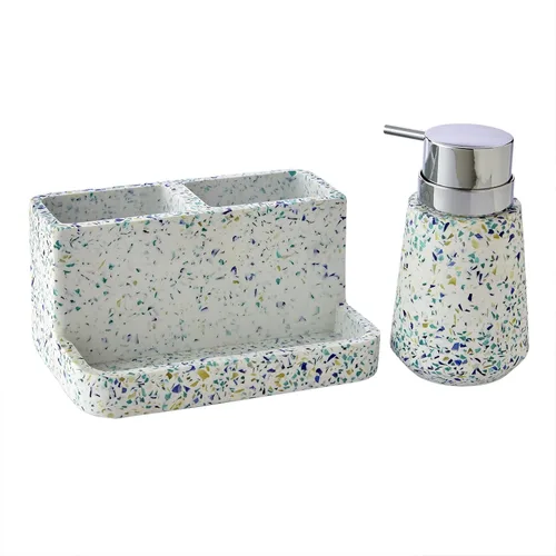 Vista 6 de SKL Home by Saturday Knight Ltd. - Soporte para cepillos de dientes de terrazo moteado, multicolor