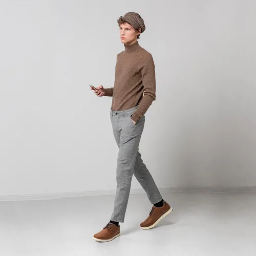 Vista 2 de Zapatos de vestir casuales para hombre, con cordones, formales, Oxford, zapatos de vestir para hombre, cómodos zapatos marrones para negocios