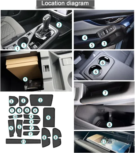 Vista 7 de YEE PIN Para Subaru Crosstrek STARLINK 2024 Tapete de consola Crosstrek Guantera Crosstrek 2024 Crosstrek Cup Mats 2024 STARLINK Inserts Liners