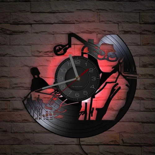 Vista 5 de Reloj de pared de disco de vinilo LED oral de 12 pulgadas con 7 colores cambiantes, silencioso, sin tictac, para dentista, clínica, hospital
