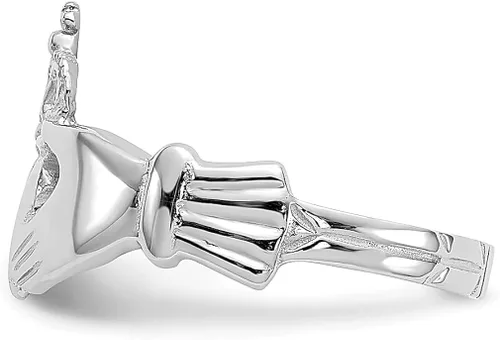 Vista 4 de 14k White Gold Claddagh Ring Celtic Fine Jewelry For Women Gifts For Her