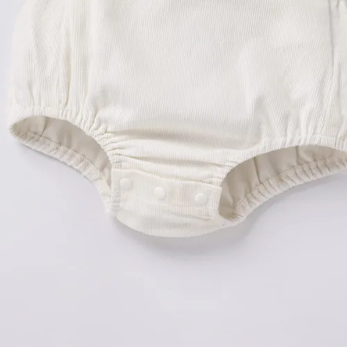 Vista 45 de ODASDO Mameluco de pana con burbujas para el primer cumpleaños de bebé y niña, con correa de botón, espalda descubierta, de una sola pieza