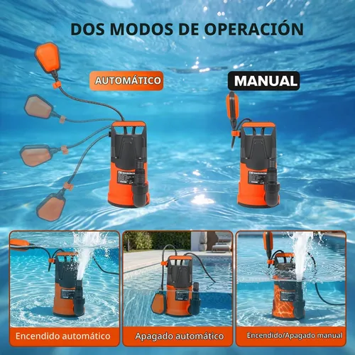 Vista 5 de Prostormer Bomba de agua limpia sumergible 1HP 3700GPH con elevación de 31 pies