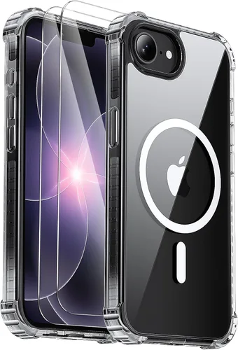 Vista 32 de Funda para iPhone Air [compatible con MagSafe] [2 protectores de pantalla] [prueba de caídas de grado militar] Funda magnética resistente