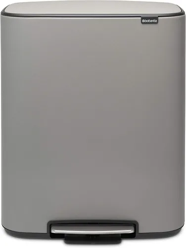 Vista 12 de Brabantia Bo - Basurero de cocina con compartimento individual, color negro mate, cubo interior de 9.5 galones, cubo de basura de cierre suave