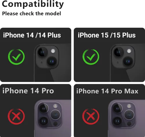 Vista 2 de Korecase para iPhone 14 / iPhone 14 Plus Protector de Lente de Cámara, Protector de Pantalla de Cámara de Vidrio Templado HD Antiarañazos, Película
