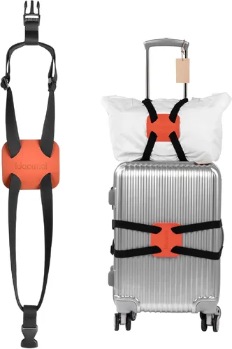 Vista 9 de Correas de equipaje, conector de equipaje, correas para maleta, cinturón de maleta ajustable resistente, accesorio de viaje para conectar su Negro