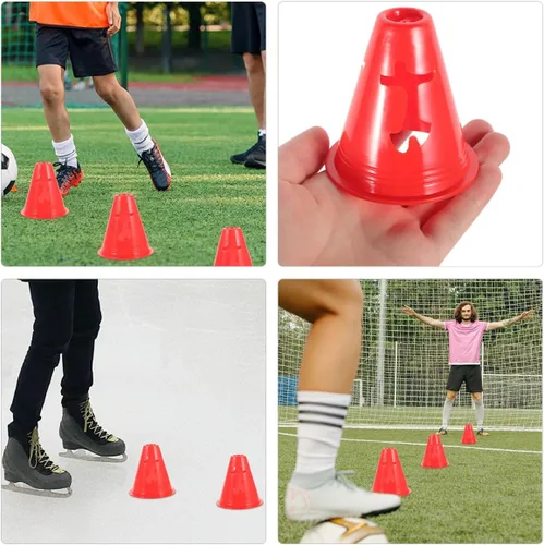 Vista 6 de ABOOFAN 20 conos pequeños de entrenamiento de agilidad para fútbol, fútbol, patinaje sobre ruedas, marcadores de plástico para taladros, carreras