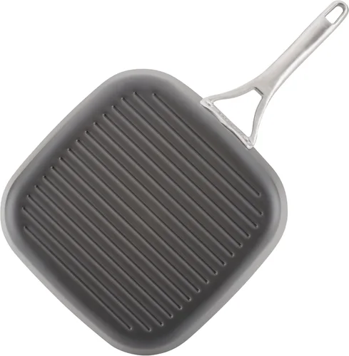 Vista 8 de Anolon Allure - Sartén para parrilla cuadrada profunda, anodizado duro, antiadherente, 11 pulgadas, color gris oscuro