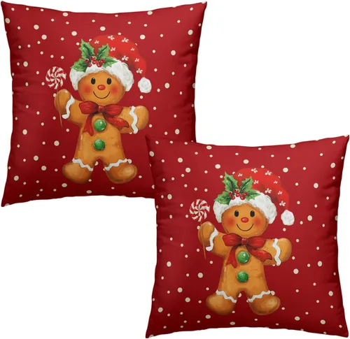 Vista 54 de Juego de 2 fundas de almohada patrióticas para exteriores, diseño de estrellas azules del 4 de julio, 16 x 16 pulgadas, fundas de almohada