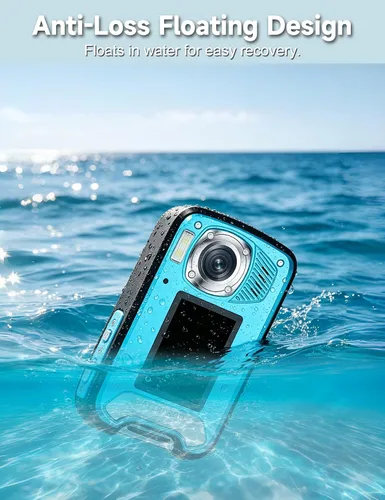 Vista 11 de Cámara impermeable 5K, cámara subacuática de 96 MP y 33 pies con pantallas duales, cámara digital de enfoque automático para esnórquel, buceo, surf
