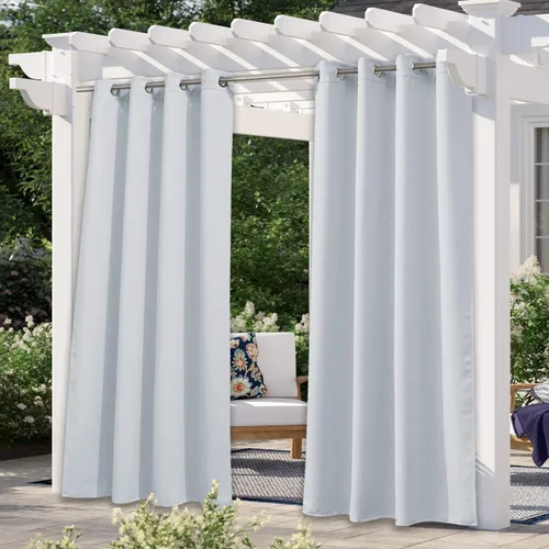 Vista 62 de NICETOWN Cortina para Exteriores para Patio Impermeable de 84 Pulgadas de Ancho, Aislamiento Térmico con Ojales Antioxidantes Bloqueo UV Cortina