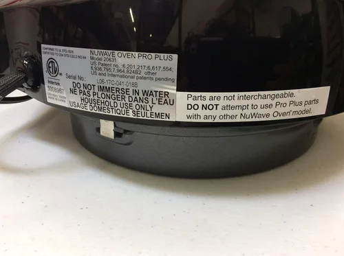 Vista 4 de NUWAVE Cabezal eléctrico negro para el modelo Nuwave Oven Pro Plus - Pieza genuina hecha por