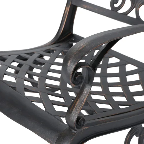 Vista 8 de Christopher Knight Home Myrtle Beach - Sillas de comedor de aluminio para exteriores, juego de 2 piezas, cobre brillante