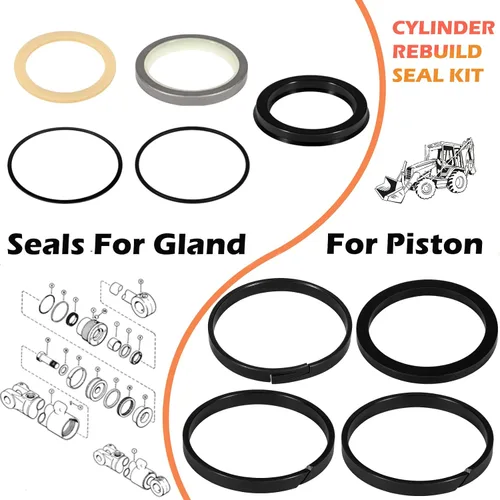 Vista 4 de Kit de sello de cilindro hidráulico G109456 G105550 1543253C1 Varilla: 1.5"; Orificio: 2.5 "para Caso Retroexcavadora Cargador 350 580B 580C 580F