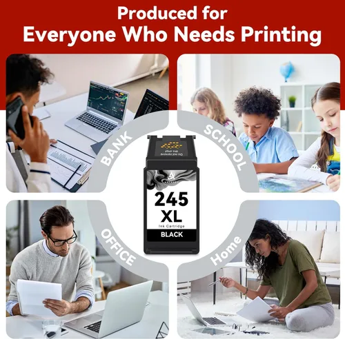 Vista 6 de 245XL - Cartucho de tinta negro compatible con Cannon PG-245 245 XL PG-245XL para Canon PIXMA TR4520 TS302 MG2525 TR4527 TS3322 MG3022 MX490 TS202