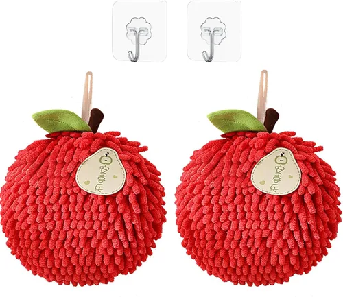 Vista 12 de Juego de 2 toallas de mano de felpilla mullidas para colgar, suaves, absorbentes, de secado rápido, para baño y cocina, toallas de mano suaves