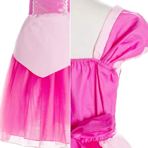 Vista 7 de Princess Costume Birthday Party Dress For Toddler Girls With Gloves,Crown,Wand,Necklace