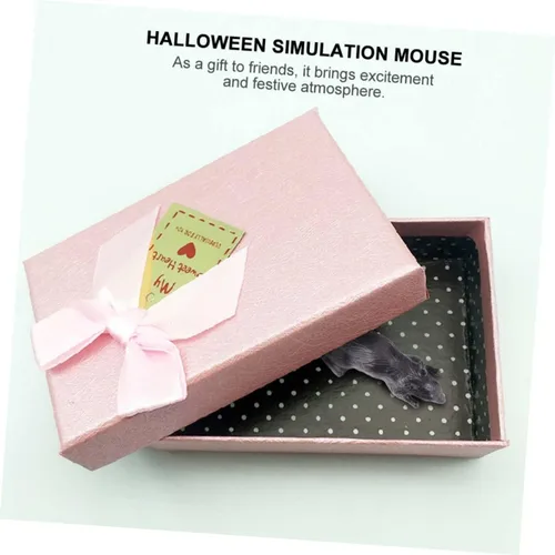 Vista 4 de 10 piezas de simulación de Halloween de plástico falsos ratones broma decoración ligera aterradora para fiestas