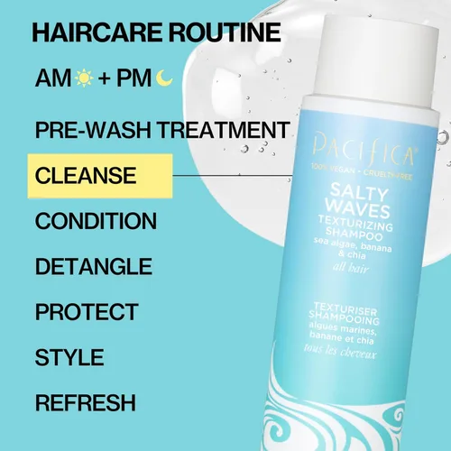 Vista 8 de Pacifica Salty Waves - Champú texturizante, textura playera, aspecto desordenado, estilos de cabello, cuidado hidratante del cabello con vitamina B