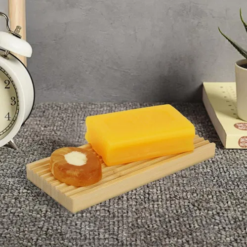 Vista 3 de Jabonera de bambú – Protector de jabón – Jabonera de madera de bambú natural con bandeja de drenaje para ducha, baño, bañera, cocina, prolonga