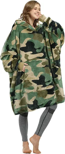 Vista 11 de Catalonia Sudadera con Capucha Manta Extragrande, Cómoda Sudadera Sherpa Usable, Regalo para Ella