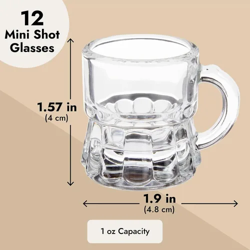 Vista 3 de Okuna Outpost Mini vasos de chupito con asas, juego de chupitos transparentes reutilizables, para servir mini chupitos con agarre seguro, recuerdos