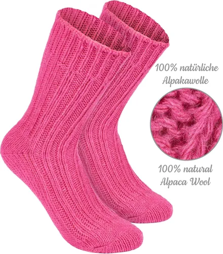 Vista 4 de Calcetines gruesos de invierno de alpaca para hombres o mujeres, 100% alpaca, 4 pares