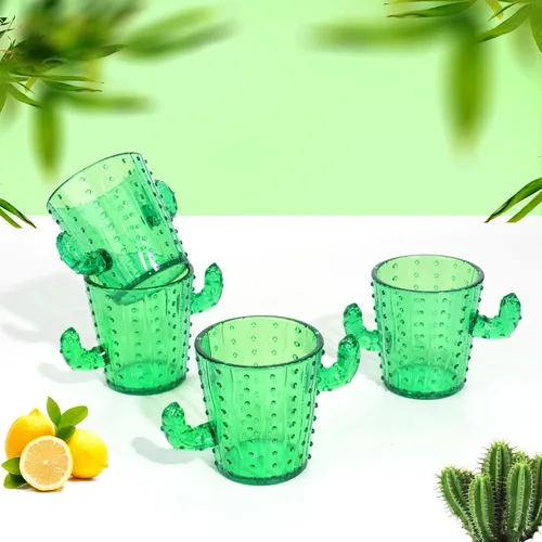 Vista 9 de 6 vasos de chupito de cactus verdes, vasos de plástico de 2 onzas Divertidas tazas de cactus para fiesta final, despedida de soltera, Cinco