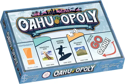 Vista 7 de Late For The Sky Juego de mesa Oahu-Opoly, juego de estrategia temática