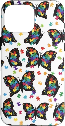 Vista 19 de Funda con patrón de rompecabezas de mariposa para iPhone 17