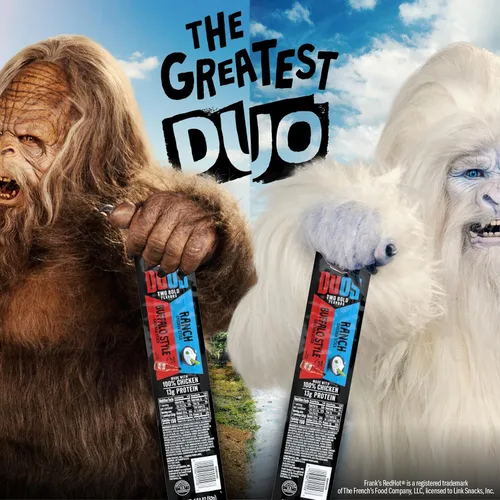 Vista 5 de Jack Link's DUOs - Palitos de carne seca de pollo con 13g de proteína, Frank's RedHot Buffalo Style con cremoso ranch, hechos con 100% pollo, dos
