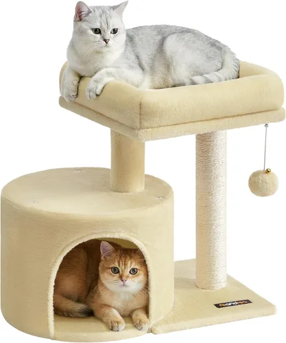 Vista 9 de Feandrea Árbol para gatos, torre pequeña para gatos de 18.5 pulgadas, verde Verde hierba + marrón camello
