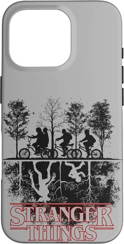 Vista 20 de Stranger Things Upside Down Hawkins Ride - Carcasa con logotipo para iPhone 17