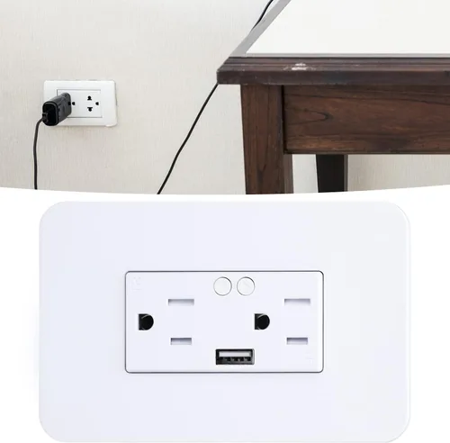 Vista 8 de Enchufe eléctrico controlado por voz de KS 604S Smart USB Wall Outlets para el hogar