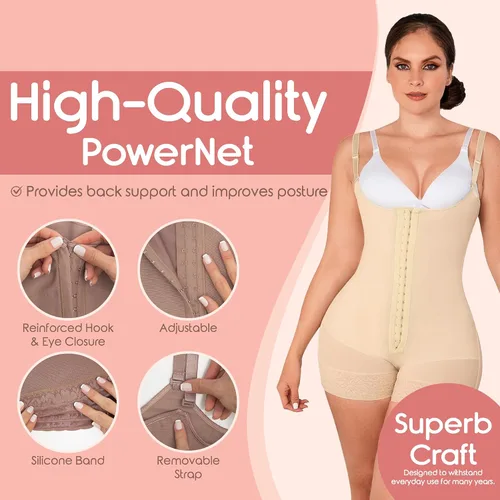 Vista 4 de LadySlim Fajas Colombianas 619 Reductoras y Moldeadoras Mujer Levanta Cola Postparto Faja Colombiana Beige XS
