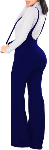 Vista 2 de Remelon Overol sin mangas de cintura alta con cremallera frontal para mujer, overol con tirantes