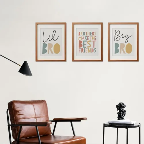 Vista 4 de ETVISO Juego de Arte de Pared para Guardería Gran Hermano Pequeño Hermano de 3, Arte de Pared para Habitación de Niños, Impresiones de Hermanos