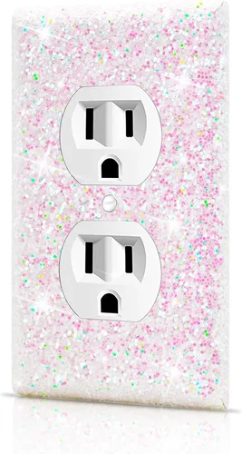 Vista 9 de Dengduoduo Placas de pared, cubierta decorativa para interruptor de luz, cubiertas decorativas de tomacorrientes, diamantes de imitación plateados
