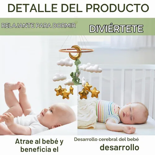 Vista 4 de Wenqik Cuna móvil para cuna para guardería