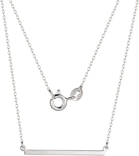 Vista 4 de Tienda Essentials Collar de barra horizontal de plata de ley para mujer, 18 pulgadas