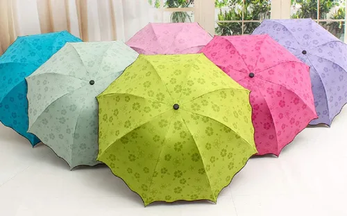 Vista 4 de Viaje paraguas compacto plegable sombrilla de lluvia de sol con agua Met blomssom blooming