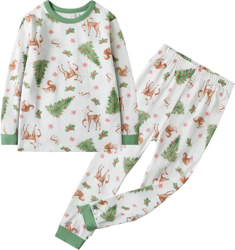 Vista 22 de Owlivia Conjunto de pijama para niños pequeños de 12 meses a 8 años Conejo A-gris