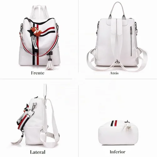 Vista 7 de FANDARE Mochila de moda para mujer, impermeable, mochila antirrobo de cuero PU para mujer, mochila para trabajo, viajes, oficina, compras, bolso
