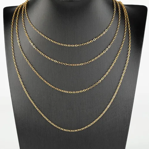 Vista 7 de UMAOKANG Cadenas chapadas en oro de 33 pies para fabricación de joyas, carrete de eslabones de cadena de cable plano para manualidades, aretes