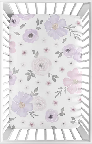 Vista 12 de Sweet Jojo Designs Sábanas ajustables para cuna de bebé (morado sólido) para niñas, guardería infantil, habitación de niños pequeños